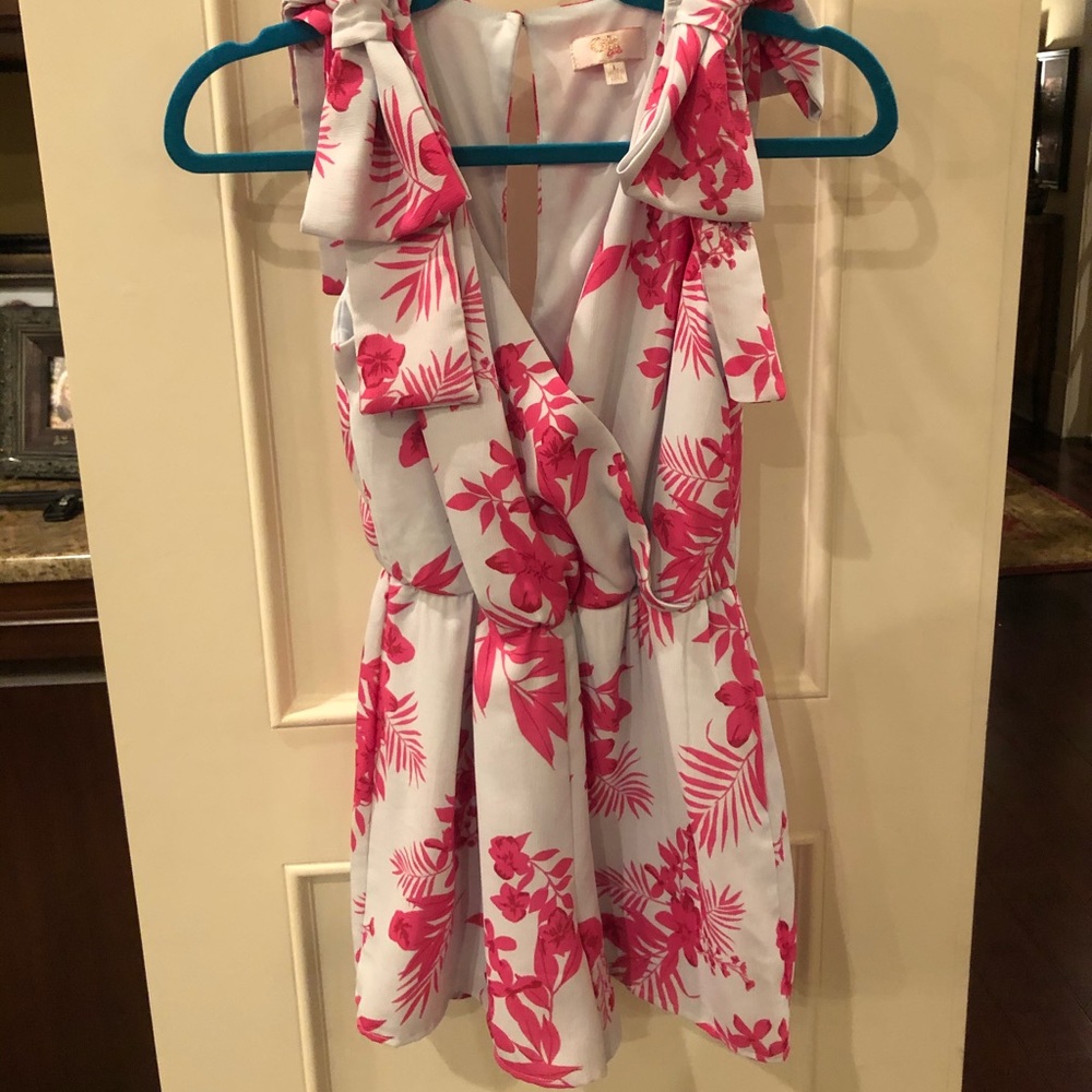 Baby Blue and Pink Girls Romper